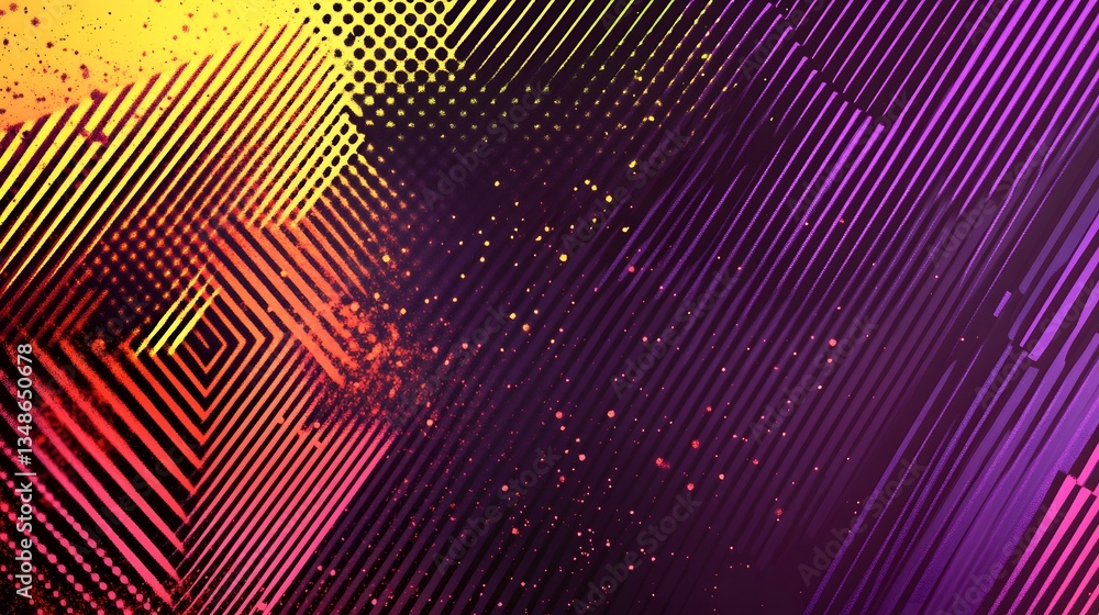 Aufkleber a colorful abstract image featuring lines and geometric shapes