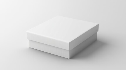 Naklejka premium A white, minimalist packaging box with a glossy finish, placed on a neutral background, ideal for product packaging ideas.