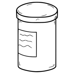 medicine container illustration hand drawn outline vector