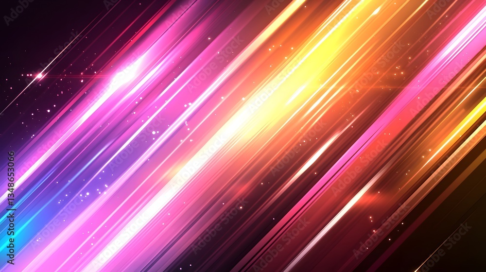 Poster abstract multicolored light streaks and lines create a vibrant background design