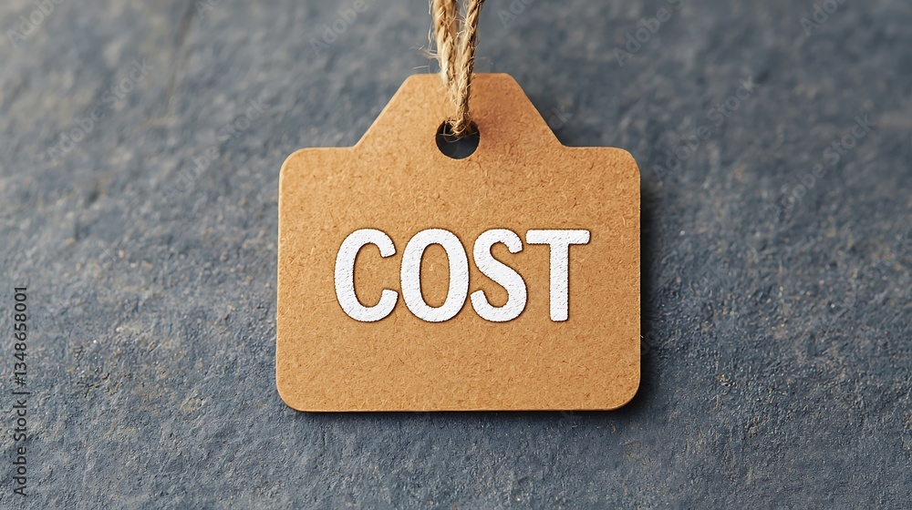 Poster a price tag displaying the word 