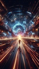 Obraz premium mystic is running through lightspeed, ascension chambers of pure enlightenment