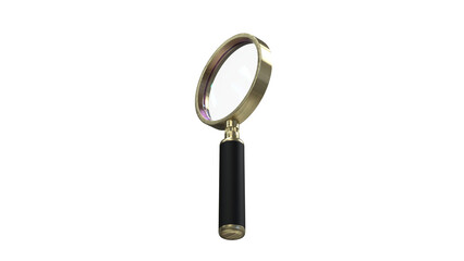 golden magnifying glass transparent background PNG