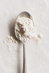 Xanthan Gum: A close-up of fine xanthan gum powder showcasing its texture and versatility in culinary applications.