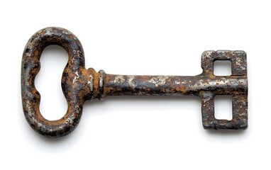 Obraz premium A gold key with a round handle