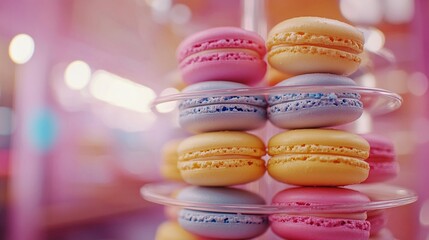 Obraz premium Pastel Macarons Tower