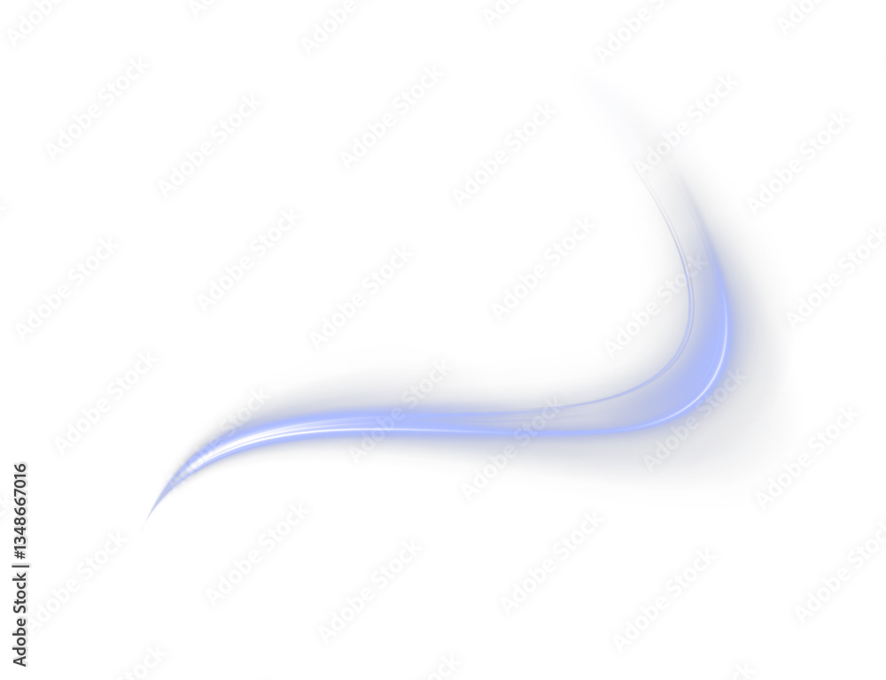 Aufkleber Elegant swirling wave of glowing blue light and particles. A dynamic neon twirl with sparkles, flare, and vortex motion—ideal for futuristic, magical, or energetic sci-fi visual concepts