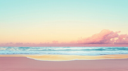 Fototapeta premium Seamless Gradient of Ocean, Sky, and Golden Sand