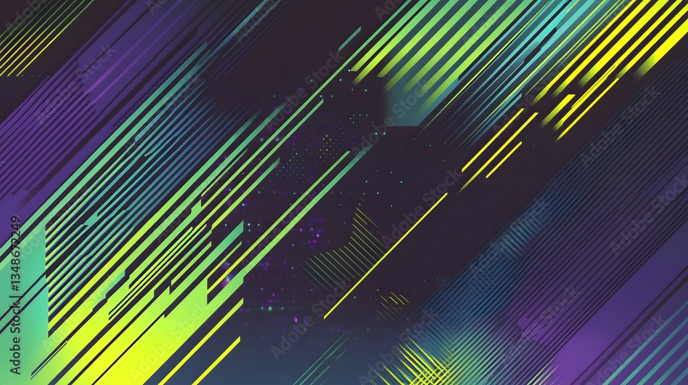 Aufkleber diagonal lines and neon colors create abstract geometric design
