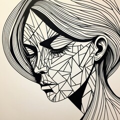 Explore burnout visualization through abstract portraiture, showcasing emotional complexity and stress.