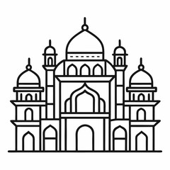 Mosque outline icon on white background 
