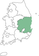 Map of the Korean Peninsula 한국 한반도 지역 지도 일러스트