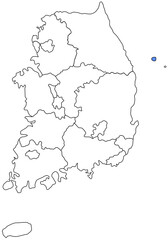 Map of the Korean Peninsula 한국 한반도 지역 지도 일러스트