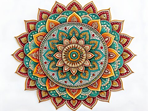 mandala motif on a white background