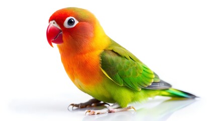 red parrot isolated on white background