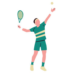 Tennis Player Cartoon Illustration - Racket Sports