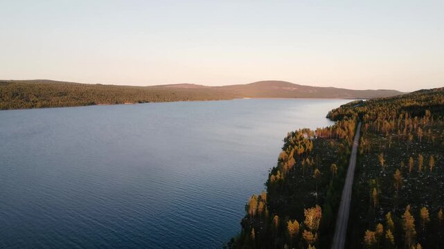 sunset over the lake