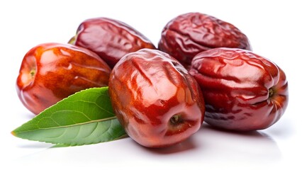 ripe plums on white background