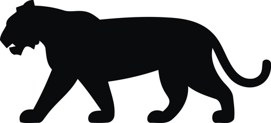Adobe Illustrator ArtworkTiger Silhouette Vector - Bold Black Design for Wildlife and Nature Themes