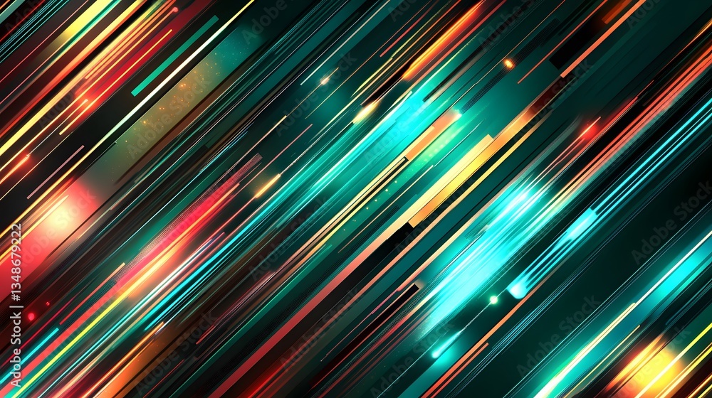 Aufkleber diagonal stripes of vibrant colors create a dynamic abstract composition
