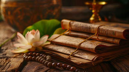  Ancient Buddhist Scriptures on Palm Leaves