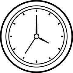 wall clock with clouds line art vector,wall clock coloring book page,