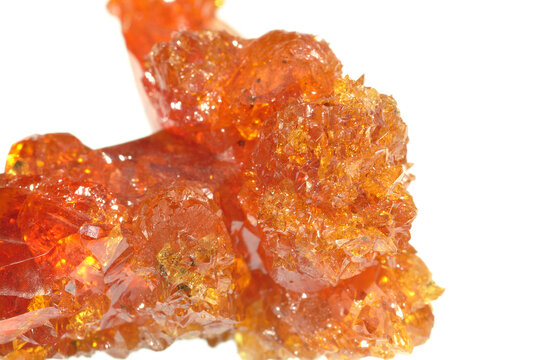 Mineral Zincite, Orange-red stalactite-like translucent with sma