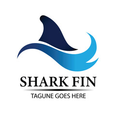 Shark fin logo design template. Vector illustration