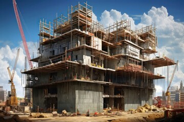 Construction city transportation architecture.