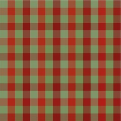 This image features a seamless plaid pattern in earthy tones of green, red, and brown, creating a warm and rustic aesthetic. The checkered design is suitable for textiles, wallpapers, and seasonal dec