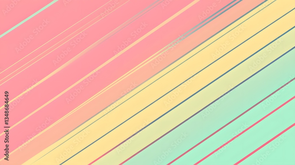 Poster diagonal stripes in multiple pastel colors create a gradient