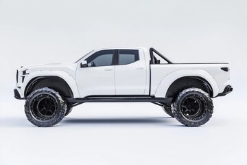 Sleek White Pickup Truck with Modern Aesthetic