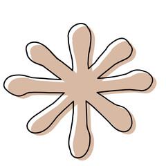 Abstract Organic Shape with Hand-Drawn Lines and Soft Pastel Colors for Decoration and Background