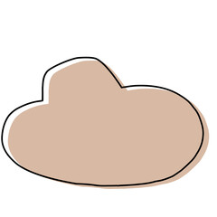 Abstract Organic Shape with Hand-Drawn Lines and Soft Pastel Colors for Decoration and Background