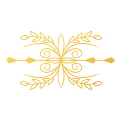 Divider Design with golden floral ornament