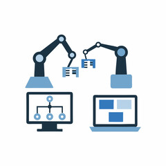 Industrial robotic arms assembling components