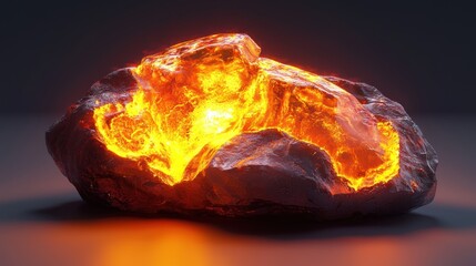 Glowing Molten Rock Formation