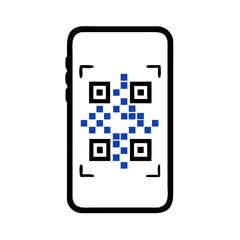 Smartphone screen with QR code scanner	