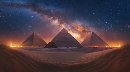 Pyramids under a Milky Way