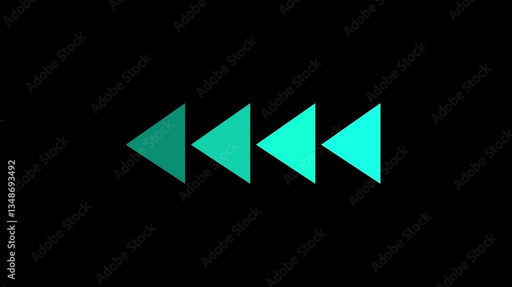 Poster back fast forward blue symbols icon symbol animation on black background. left fast forward sign mov