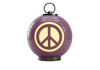 Fototapeta premium Spherical Lantern with Glowing Peace Symbol - Symbolizing Light and Hope
