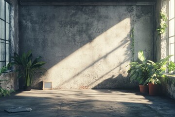 Random backdrop plants urban walls.