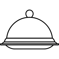 Abstract Serving Tray Vector Line Art