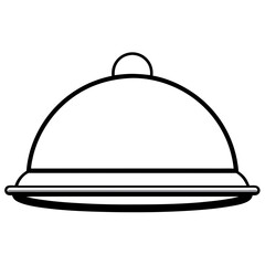 Abstract Serving Tray Vector Line Art