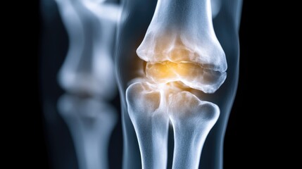 X-ray showing knee joint inflammation