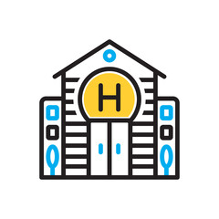 Multi color icon for hotel