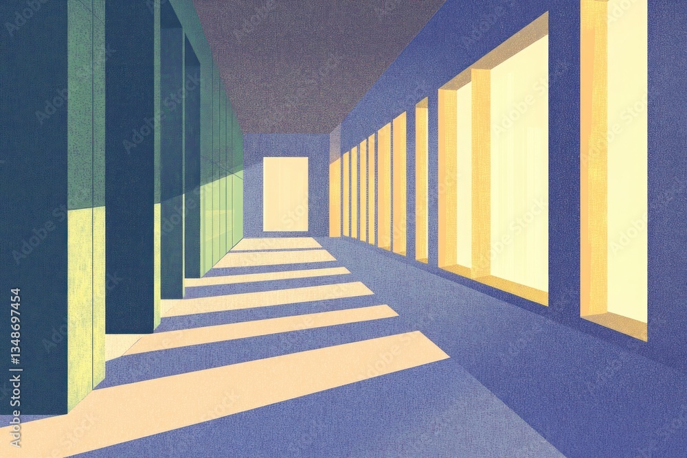Poster random backdrop architecture corridor lines.
