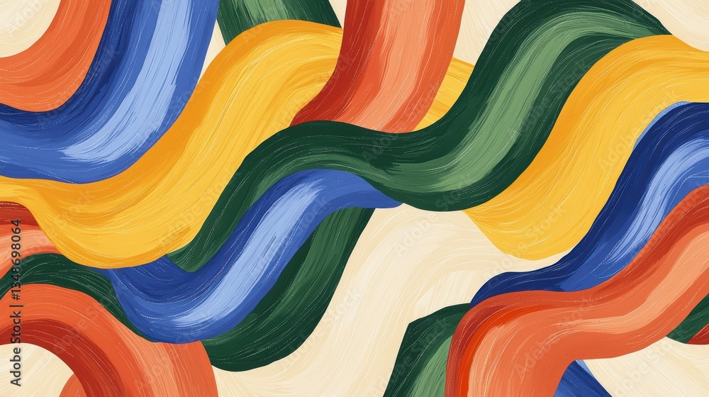 Poster colorful abstract background with dynamic wavy lines and creative texture for modern design