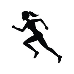 running girl silhouette art
