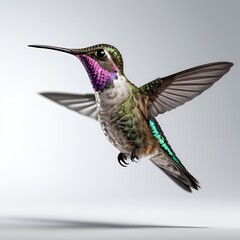 Fototapeta premium Close-up of a vibrant hummingbird in flight.